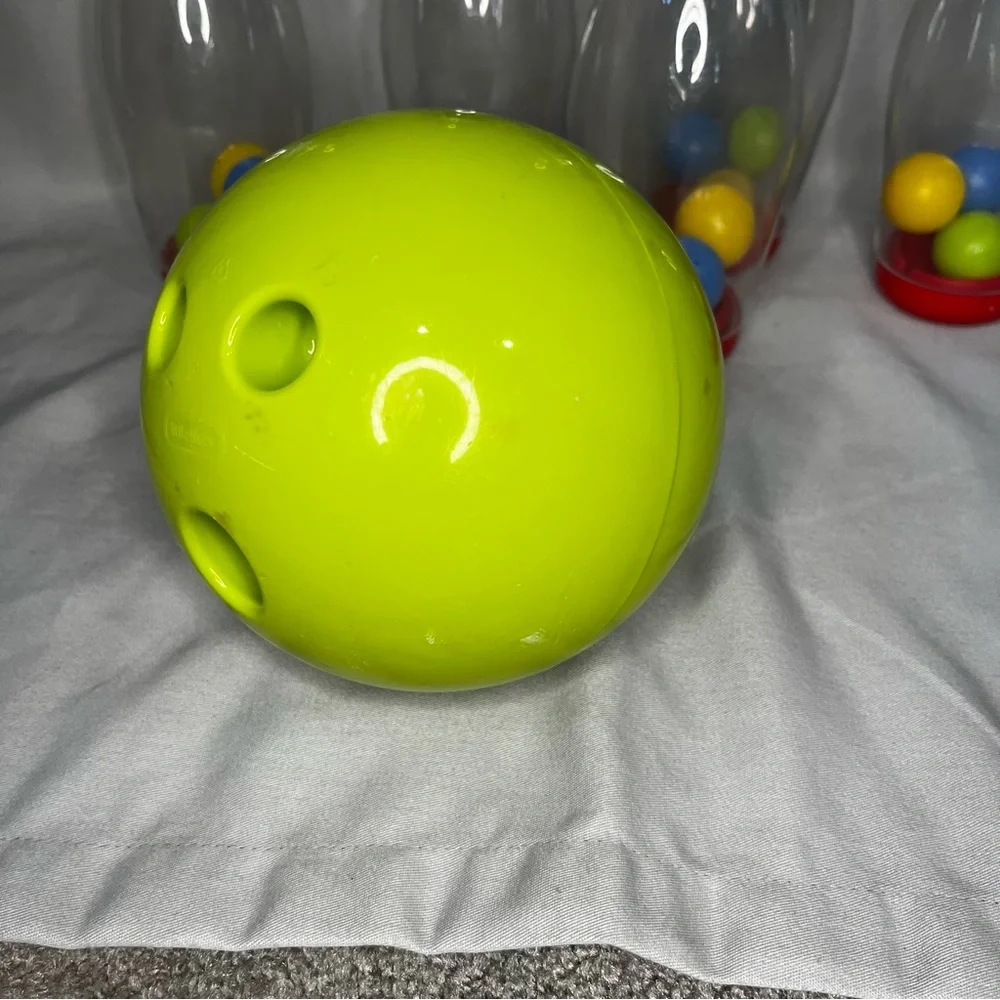 Little Tikes Tot Sports Green Bowling Set 1 Ball 5 Pins Set Toddler Kids VINTAGE